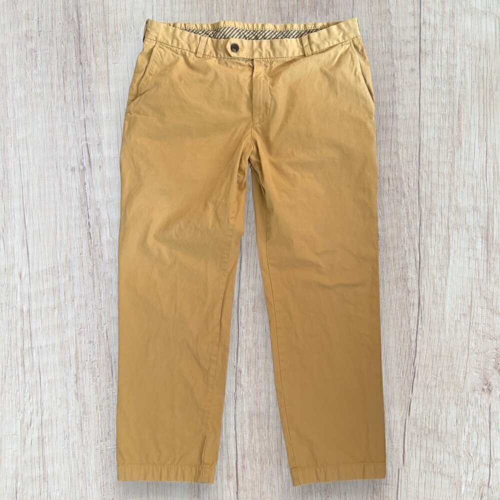 New BROOKS BROTHERS Mens Khaki Tan 100% Cotton Pants W 38 x L 30